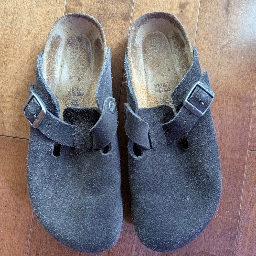 Birkenstock grey Suede Mules